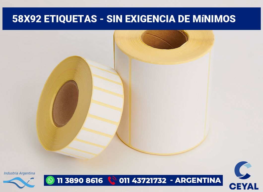 58x92 Etiquetas