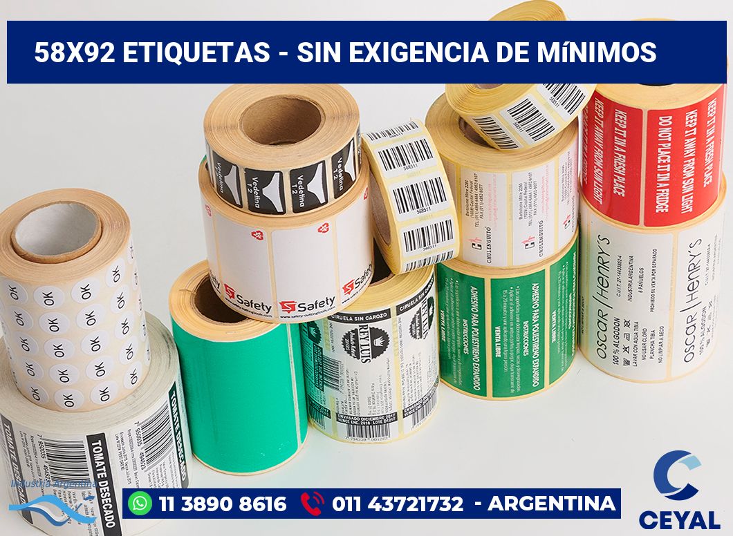 58×92 Etiquetas