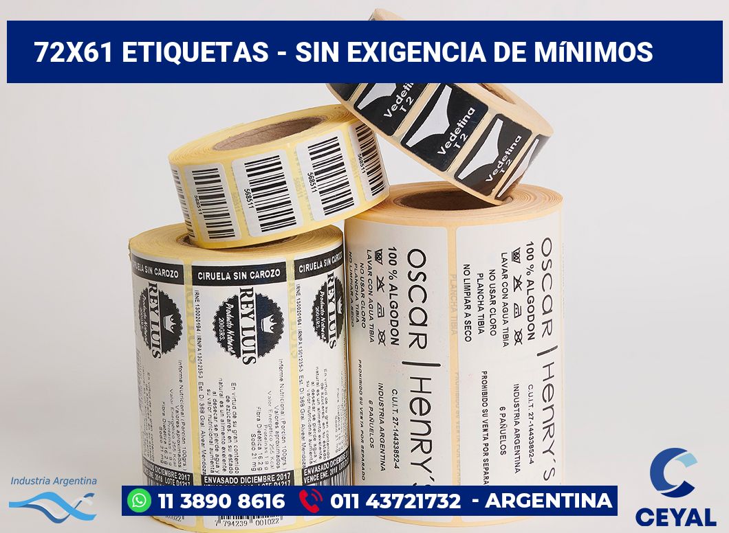 72x61 Etiquetas