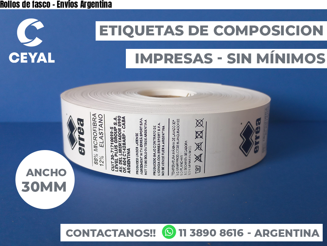 Rollos de fasco - Envíos Argentina
