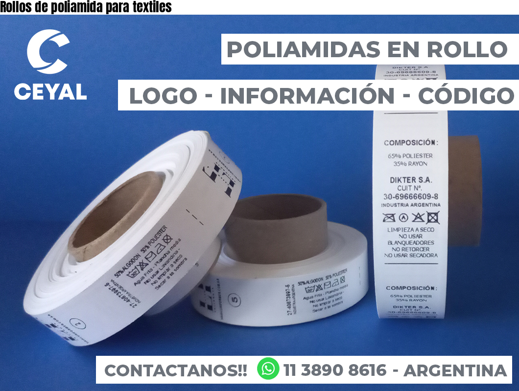 Rollos de poliamida para textiles