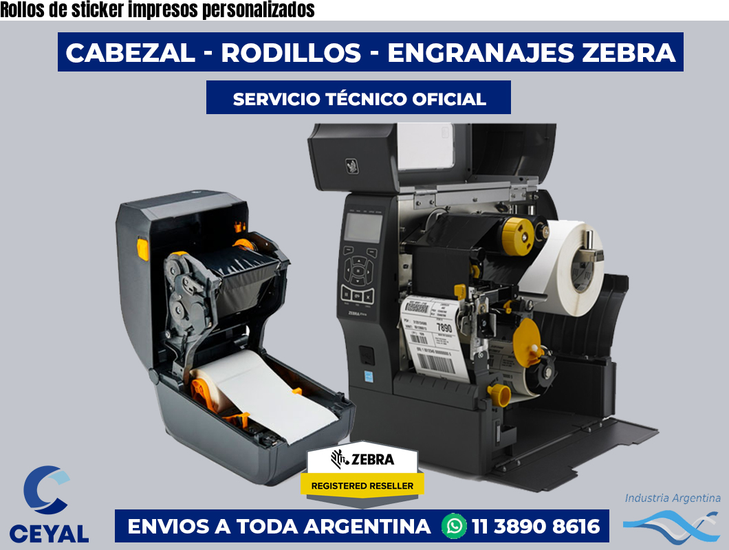 Rollos de sticker impresos personalizados