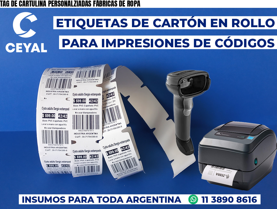 TAG DE CARTULINA PERSONALZIADAS FÁBRICAS DE ROPA