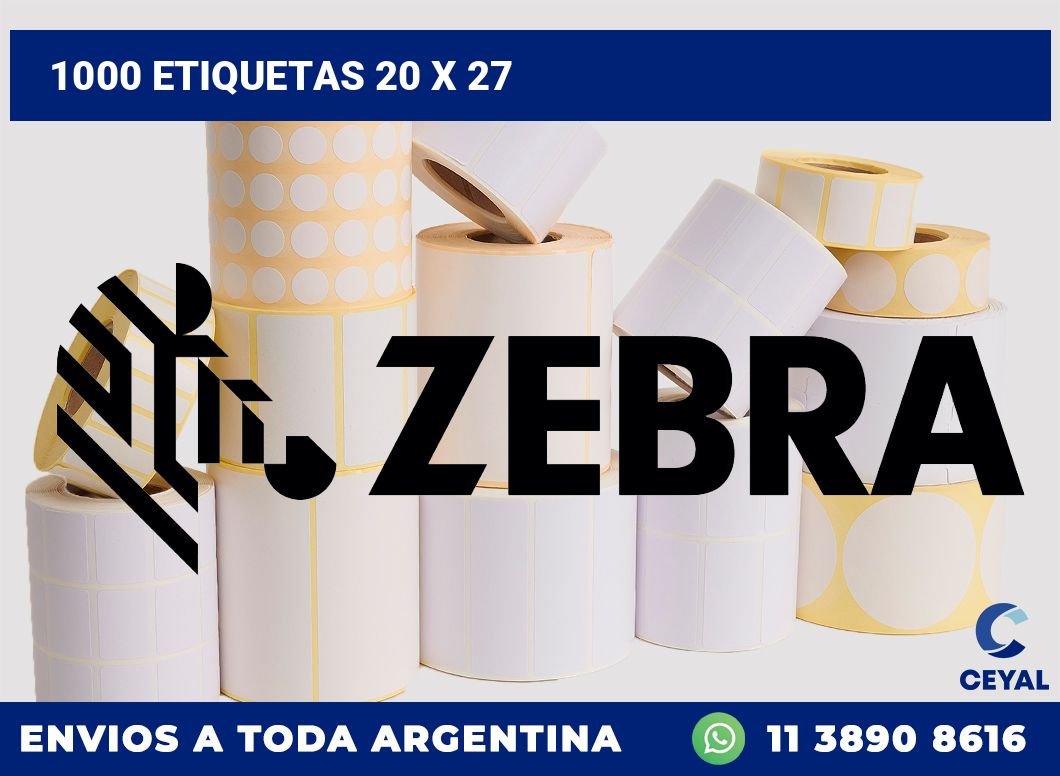 1000 etiquetas 20 x 27