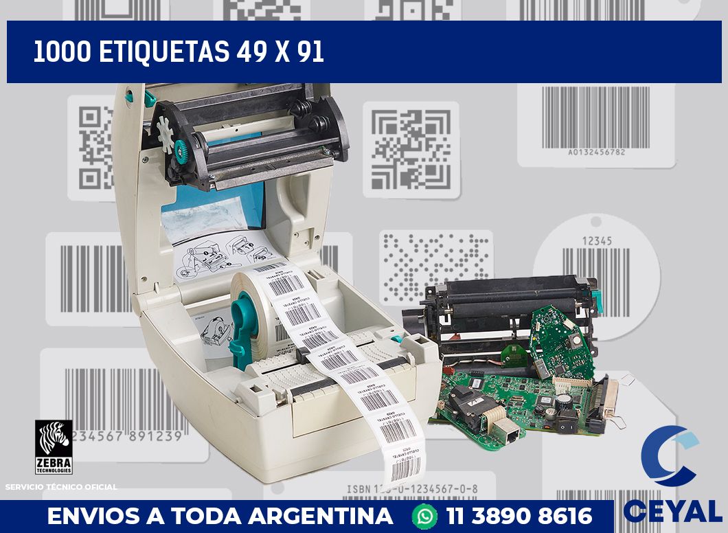 1000 etiquetas 49 x 91
