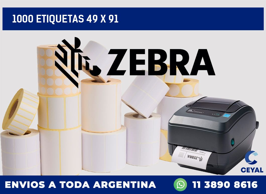 1000 etiquetas 49 x 91