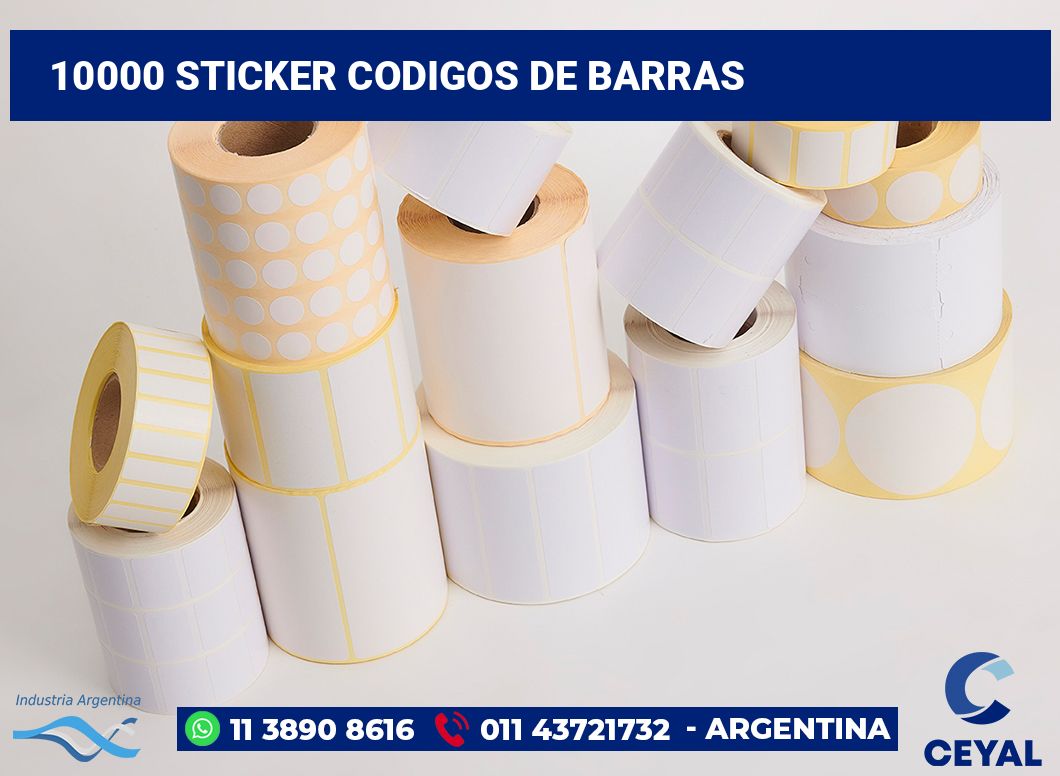 10000 Sticker codigos de barras