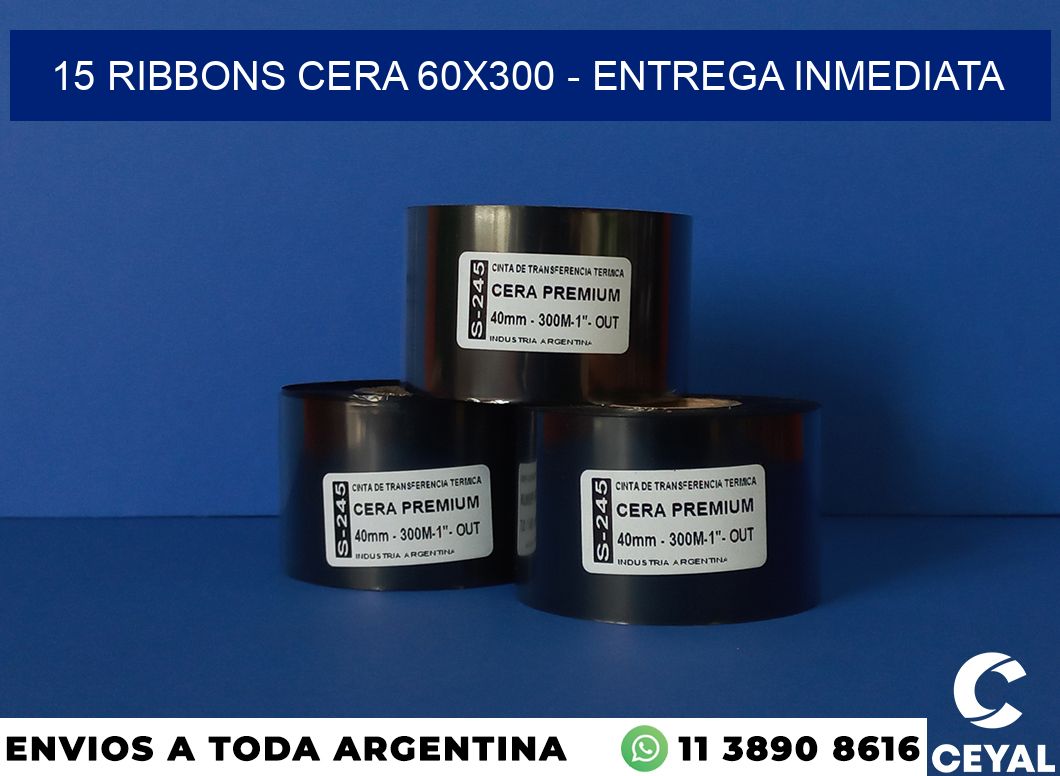 15 Ribbons cera 60×300 – Entrega inmediata