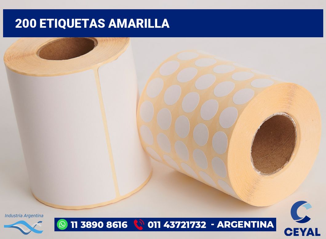 200 Etiquetas amarilla