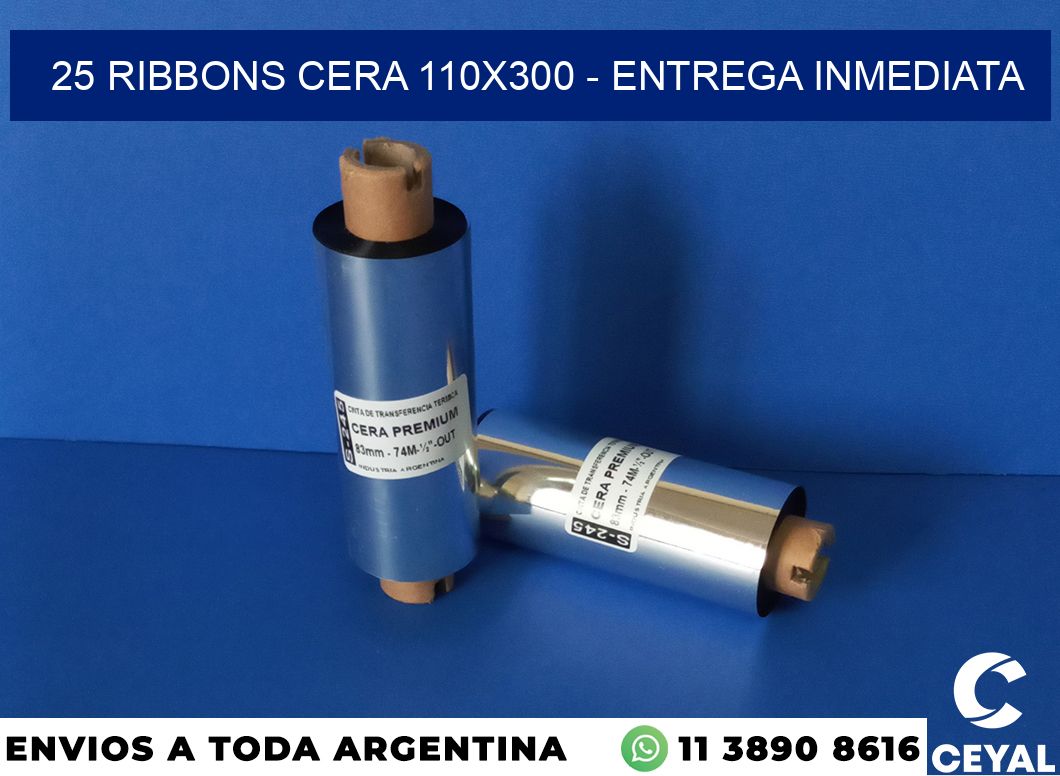 25 Ribbons cera 110×300 – Entrega inmediata