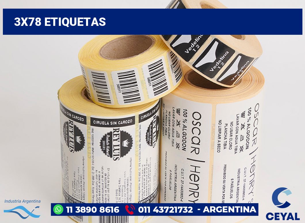 3x78 Etiquetas