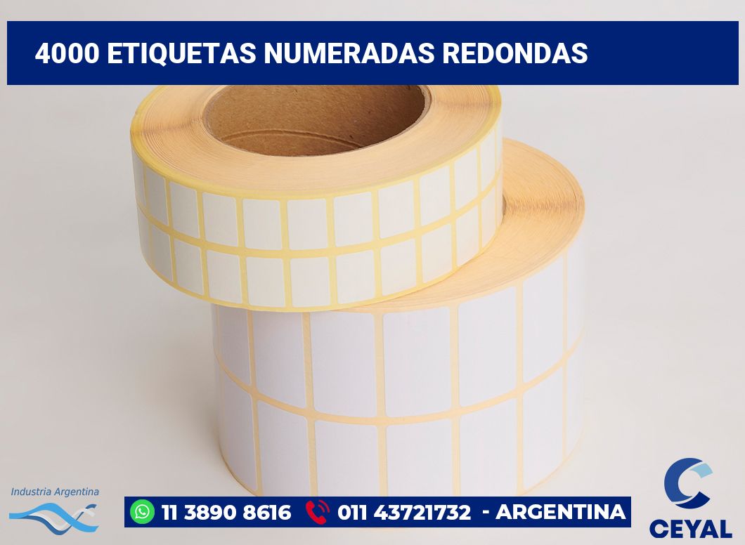 4000 Etiquetas numeradas redondas
