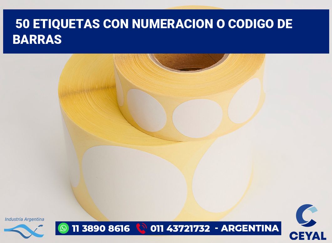 50 Etiquetas con numeracion o codigo de barras