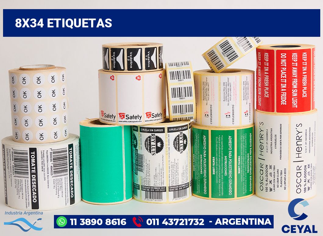 8x34 Etiquetas