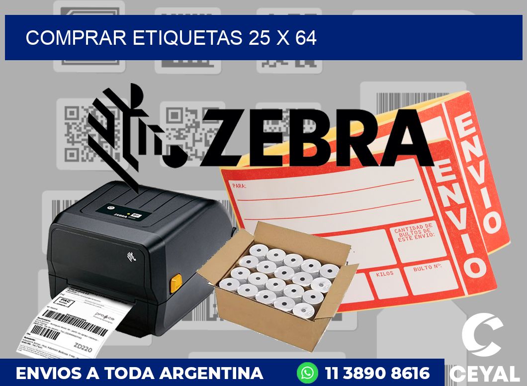 Comprar etiquetas 25 x 64