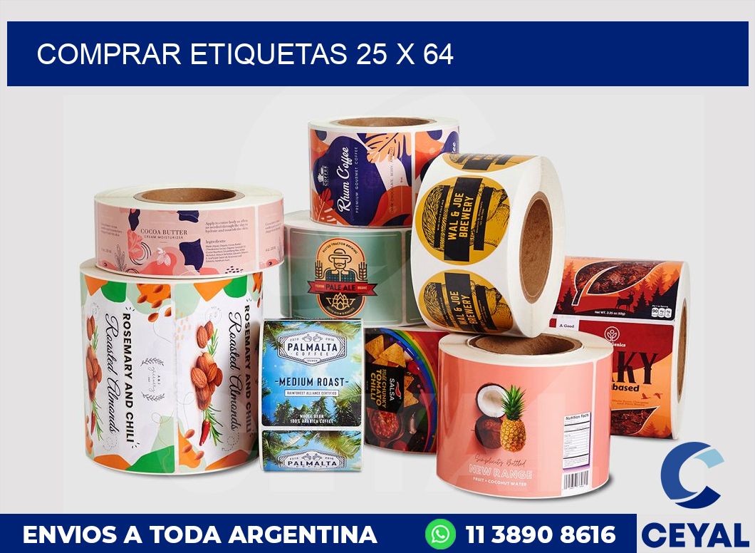 Comprar etiquetas 25 x 64