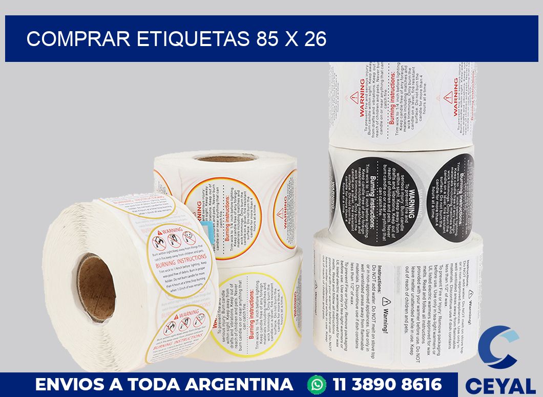 Comprar etiquetas 85 x 26
