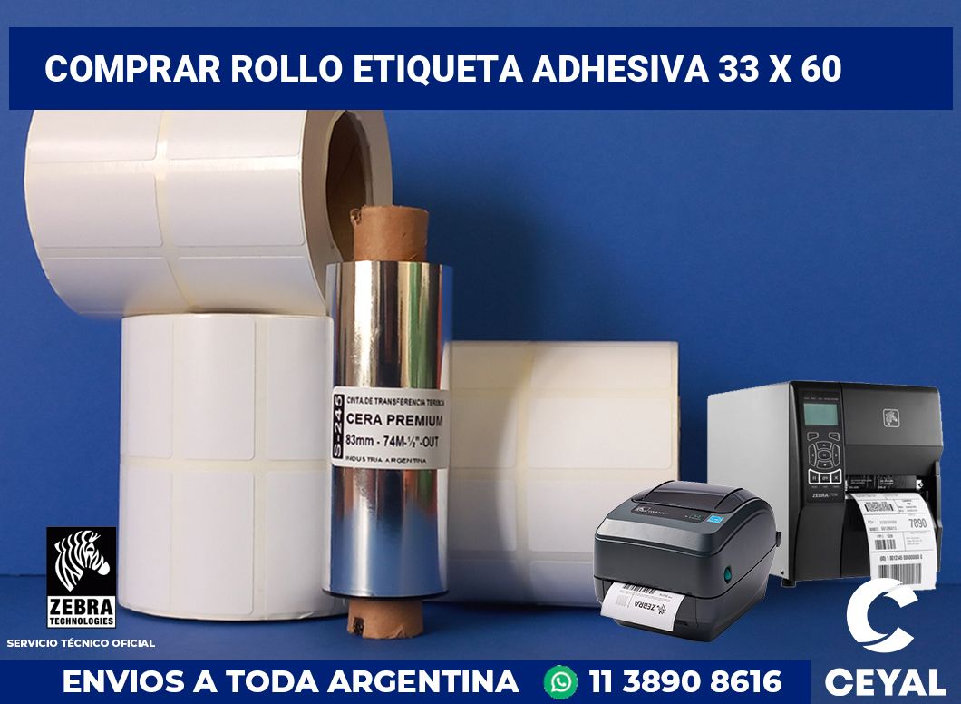 Comprar rollo etiqueta adhesiva 33 x 60