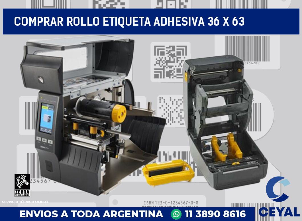 Comprar rollo etiqueta adhesiva 36 x 63