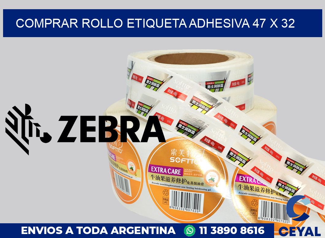 Comprar rollo etiqueta adhesiva 47 x 32