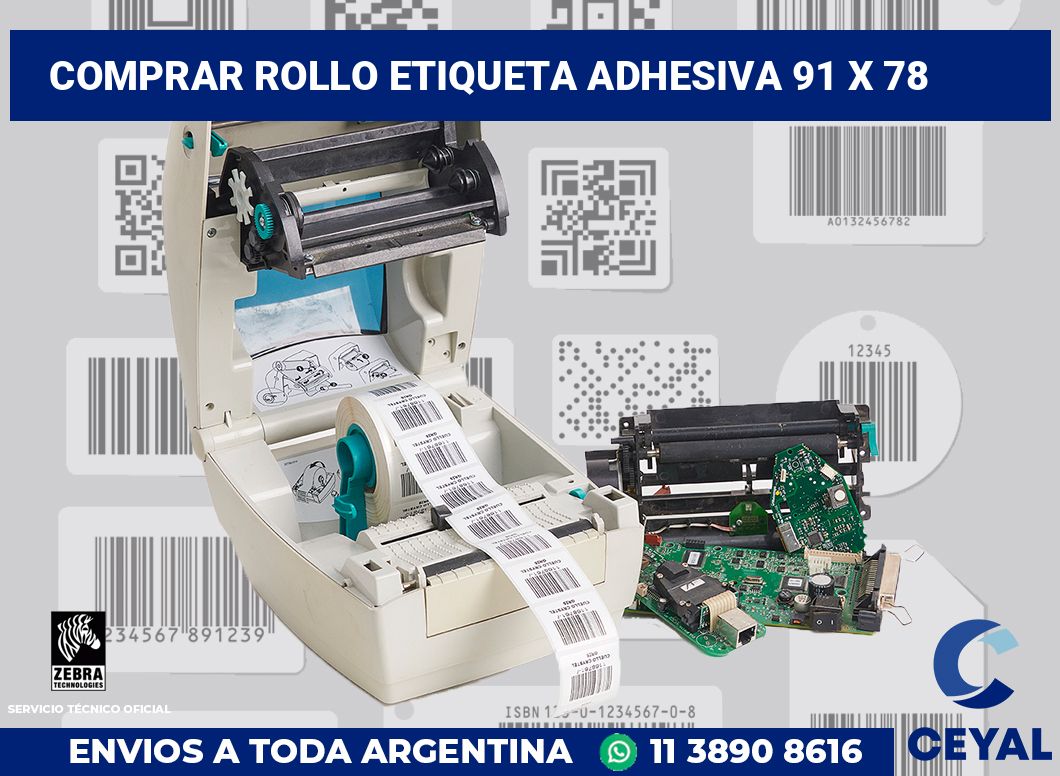 Comprar rollo etiqueta adhesiva 91 x 78