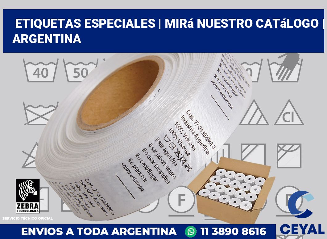 Etiquetas especiales | Mirá nuestro catálogo | Argentina