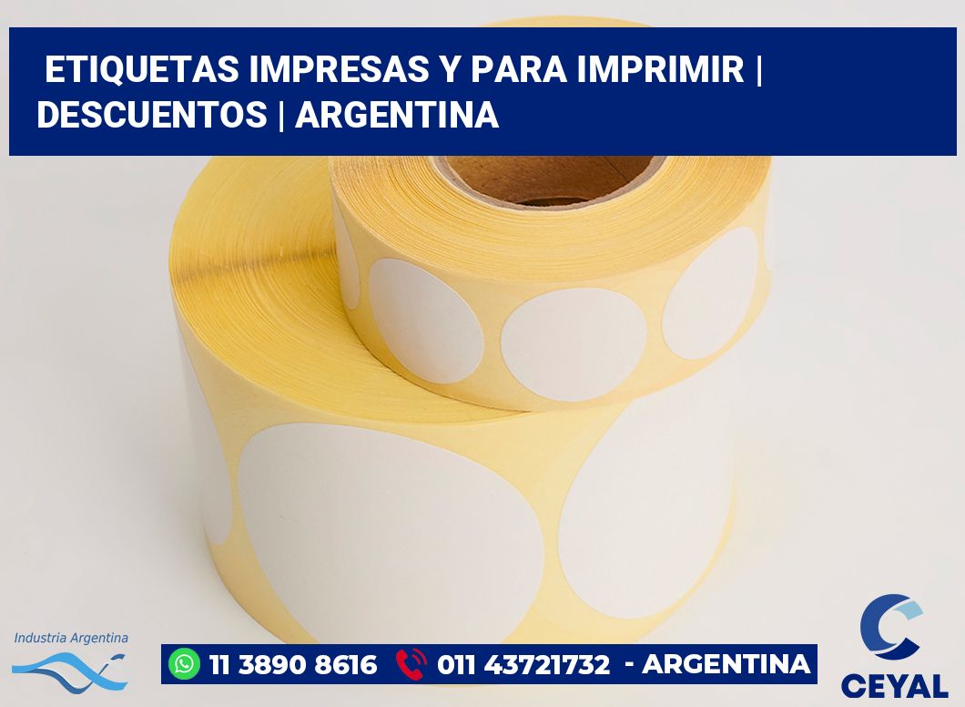 Etiquetas impresas y para imprimir | Descuentos | Argentina