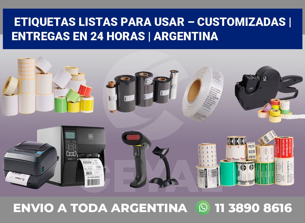 Etiquetas listas para usar – customizadas | Entregas en 24 horas | Argentina
