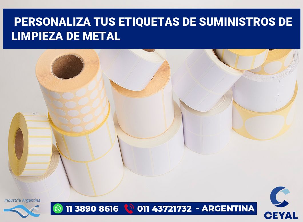 Personaliza tus Etiquetas de Suministros de Limpieza de Metal