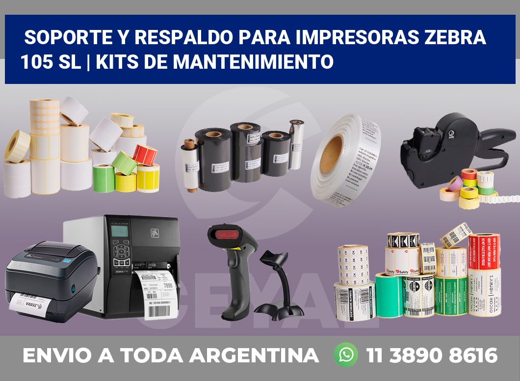 Soporte y respaldo para impresoras Zebra 105 SL | Kits de mantenimiento