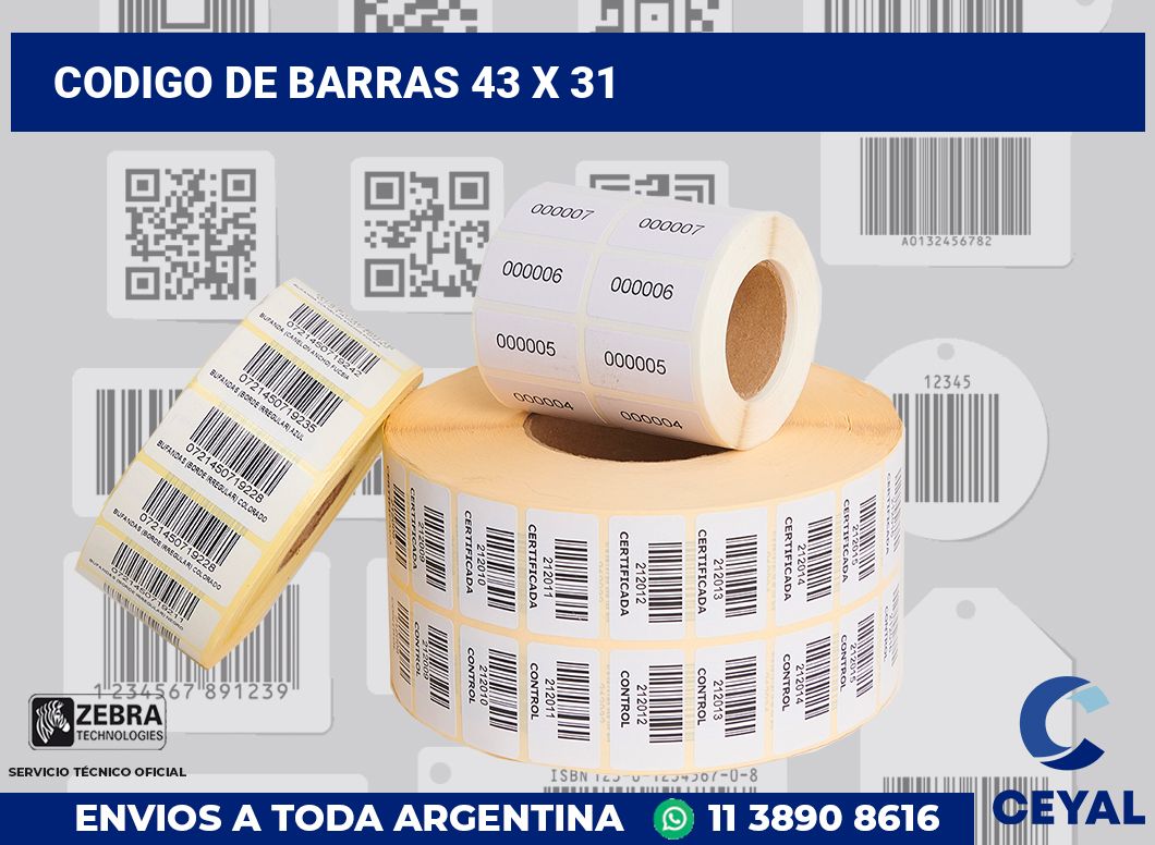 codigo de barras 43 x 31