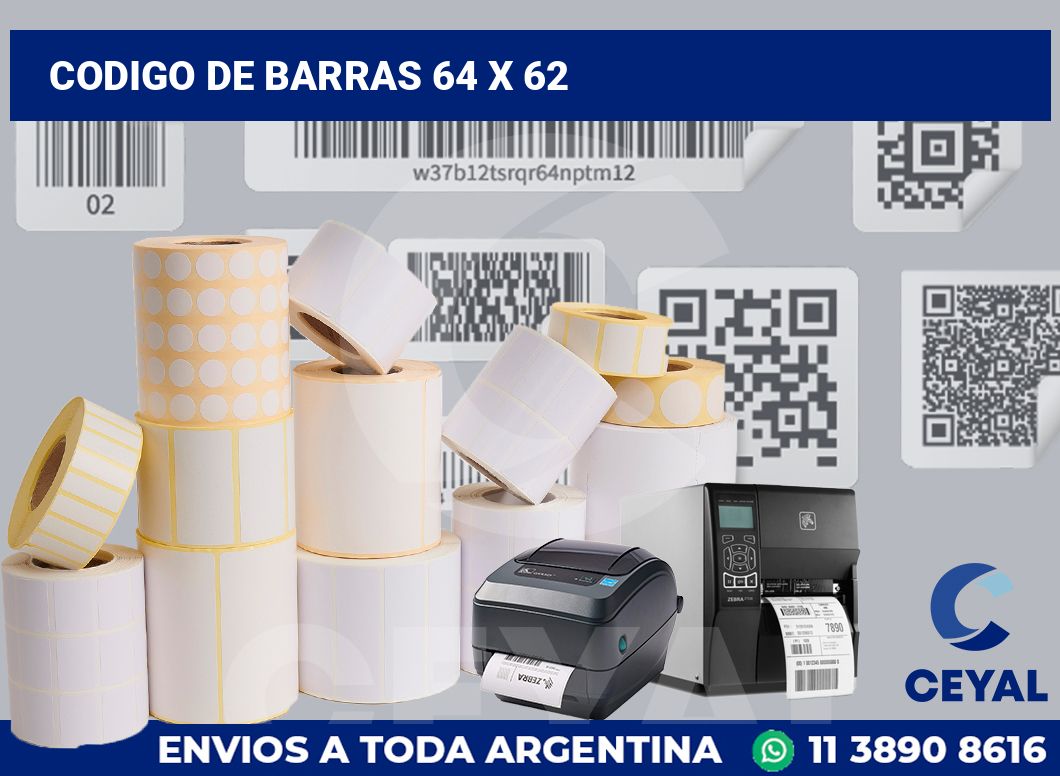 codigo de barras 64 x 62