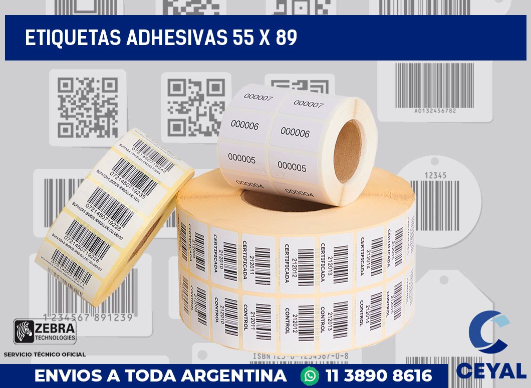 etiquetas adhesivas 55 x 89
