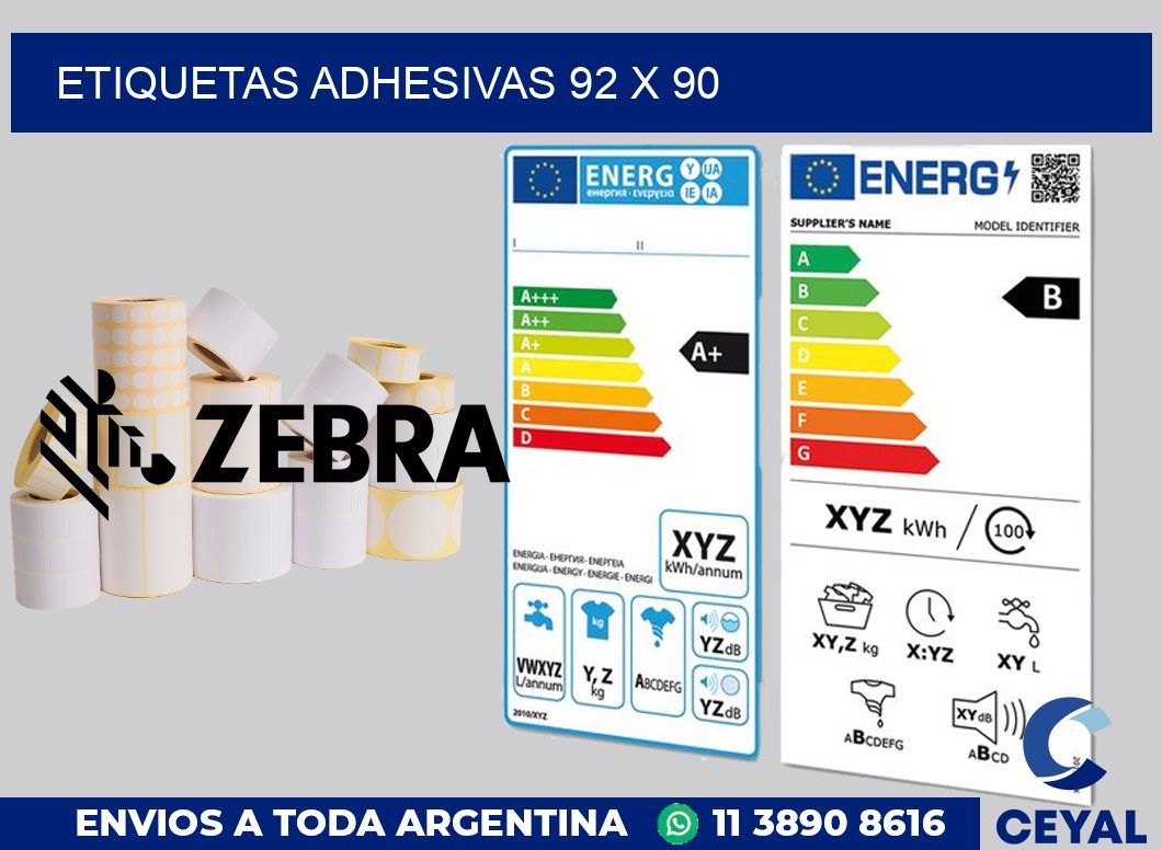 etiquetas adhesivas 92 x 90