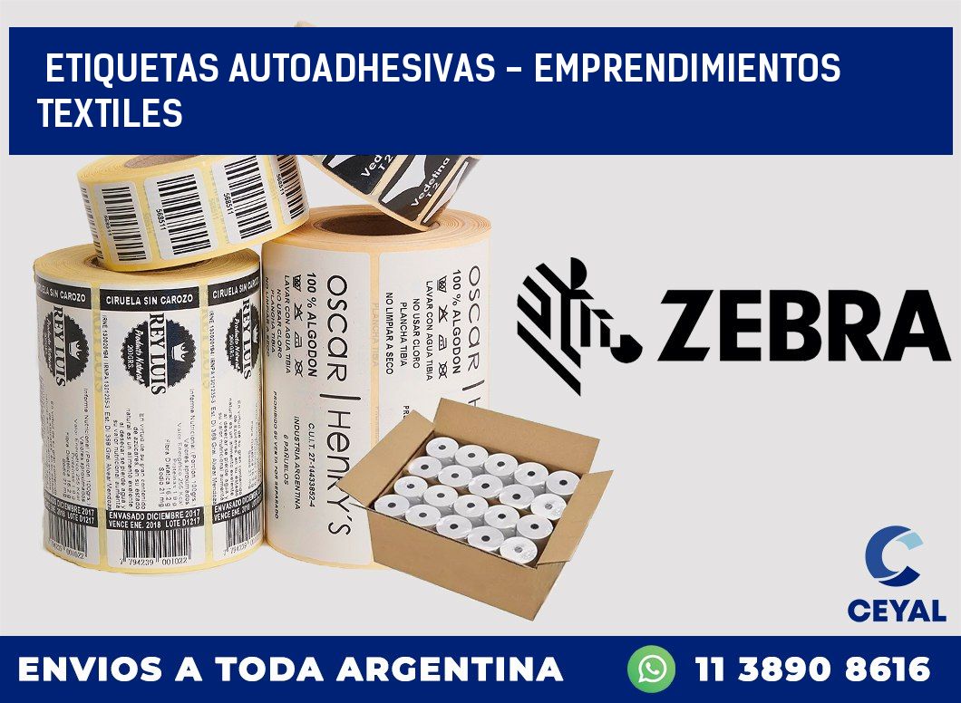 etiquetas autoadhesivas - Emprendimientos textiles