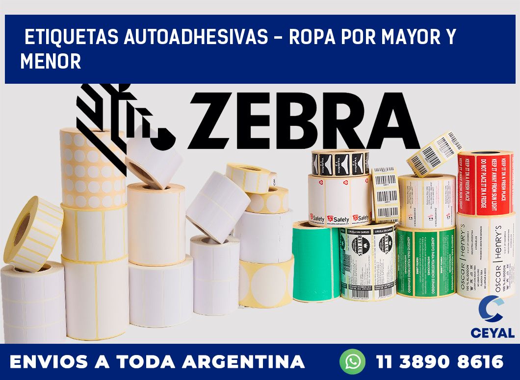 etiquetas autoadhesivas - ropa por mayor y menor