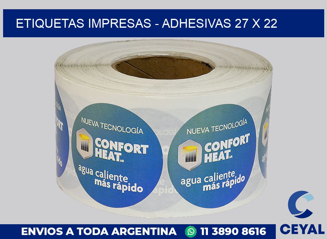 etiquetas impresas – Adhesivas 27 x 22
