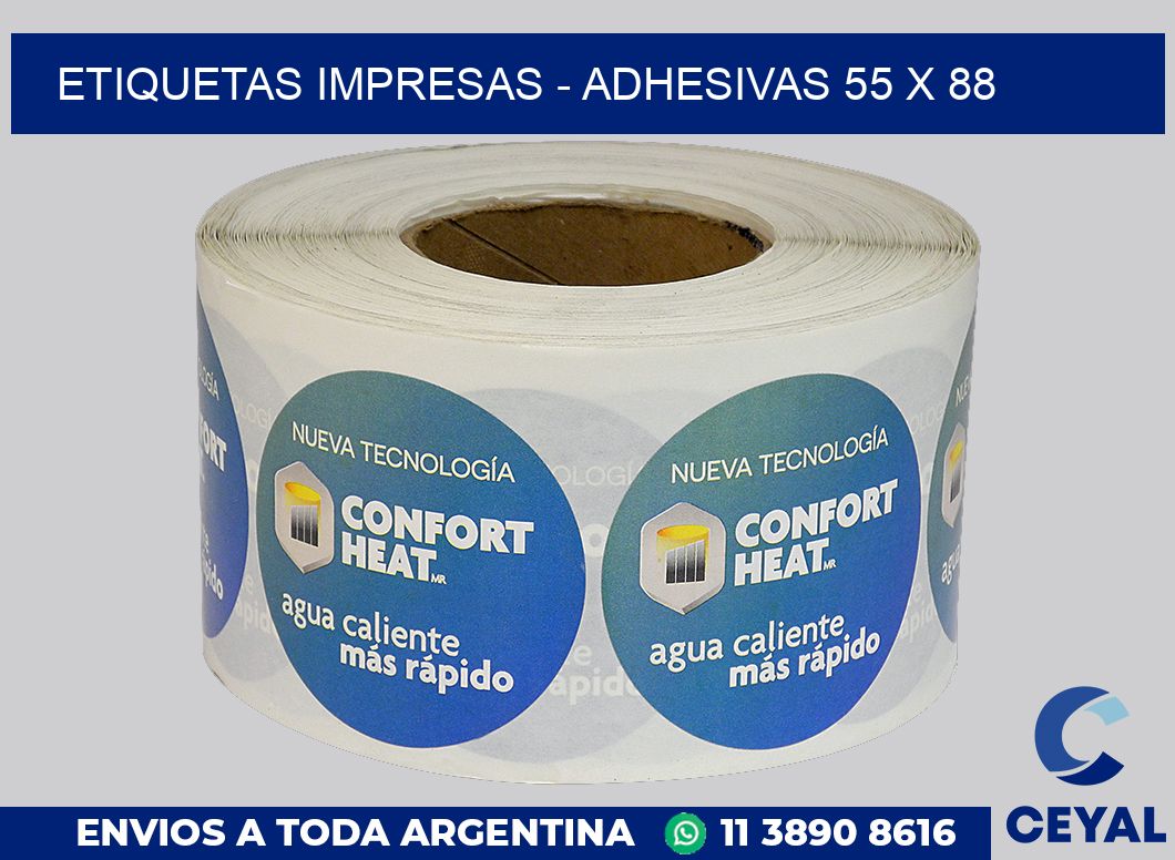 etiquetas impresas – Adhesivas 55 x 88