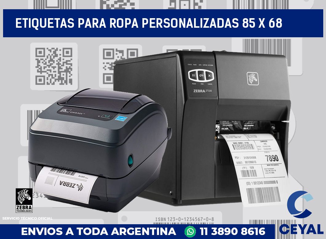 etiquetas para ropa personalizadas 85 x 68