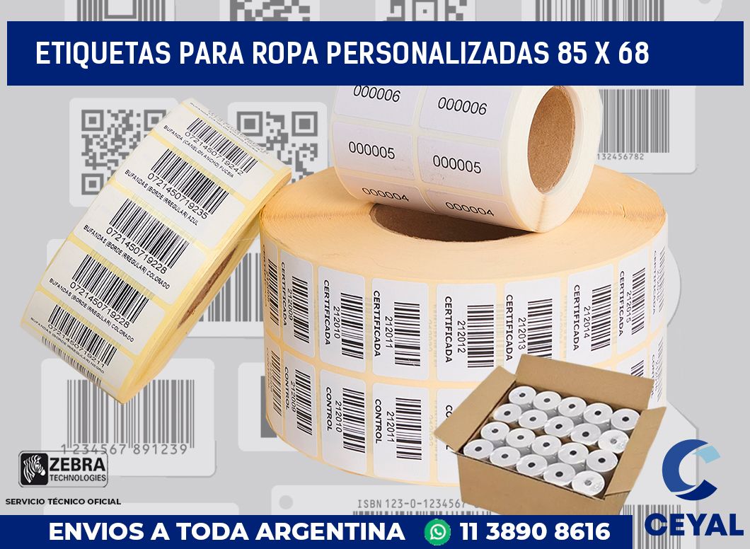 etiquetas para ropa personalizadas 85 x 68