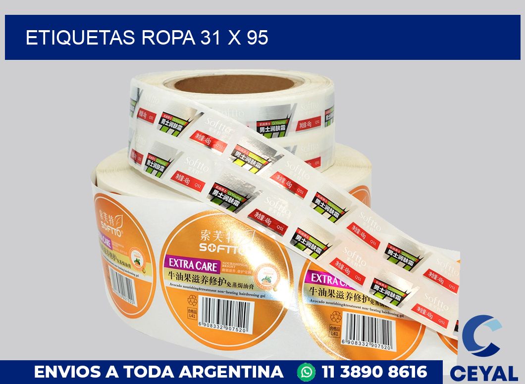 etiquetas ropa 31 x 95