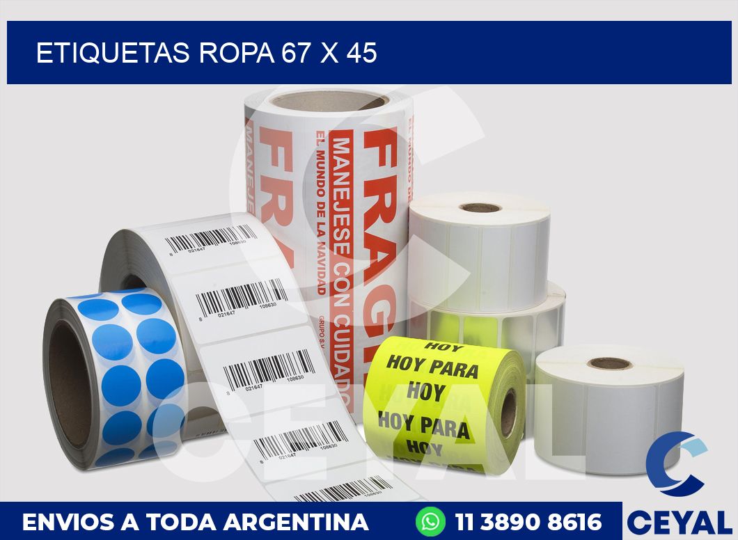 etiquetas ropa 67 x 45