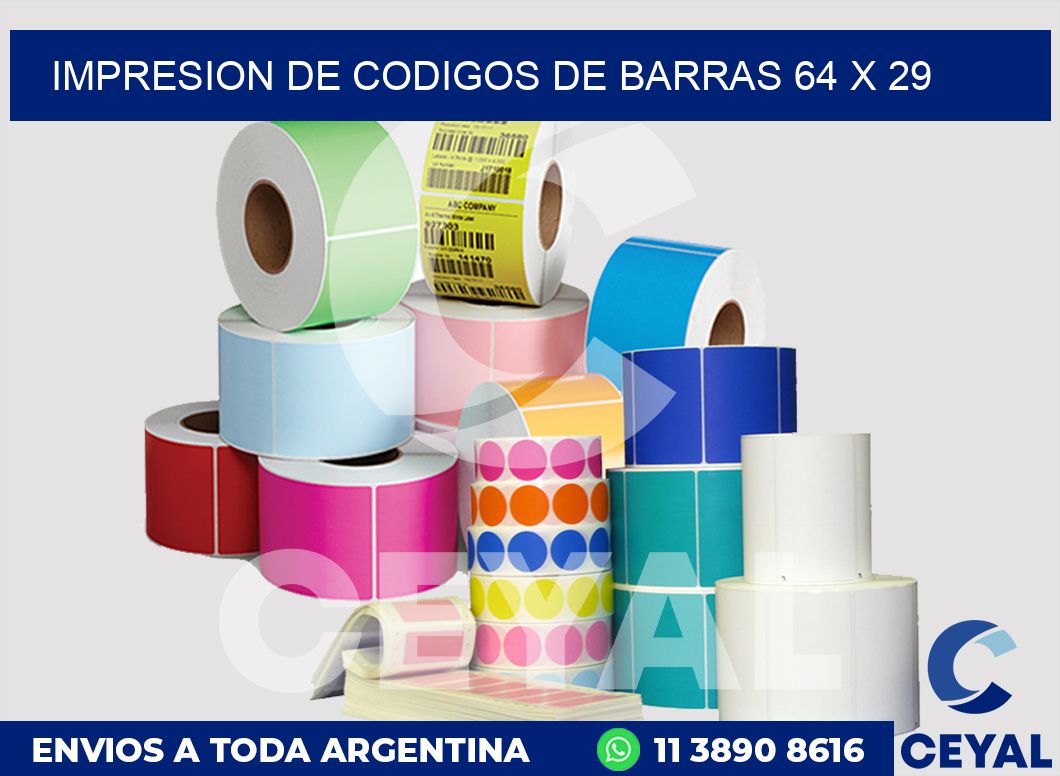 impresion de codigos de barras 64 x 29
