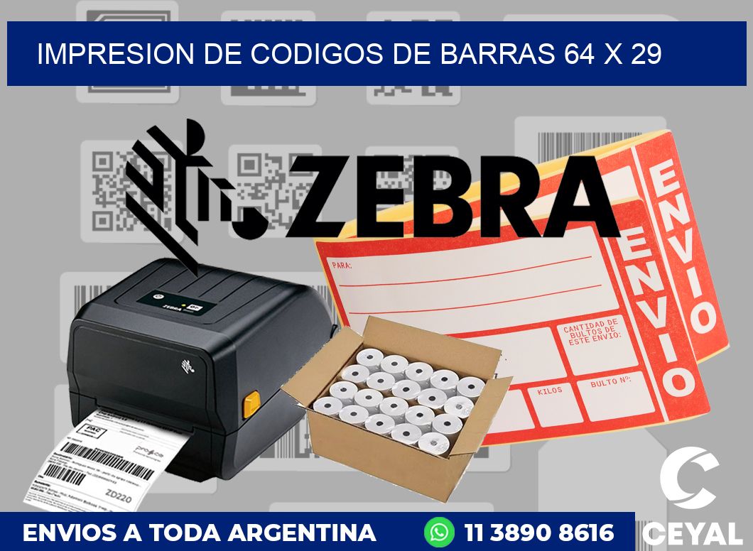 impresion de codigos de barras 64 x 29