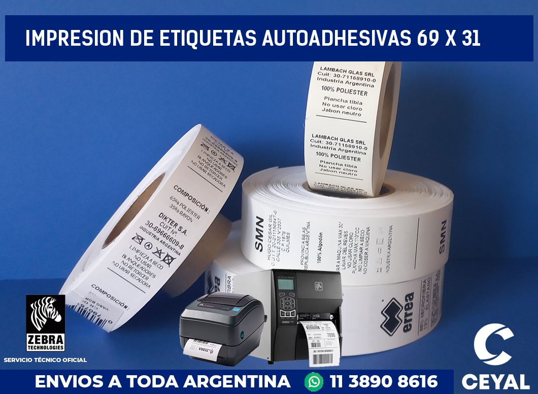 impresion de etiquetas autoadhesivas 69 x 31