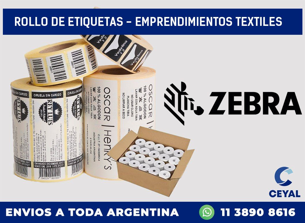 rollo de etiquetas – Emprendimientos textiles