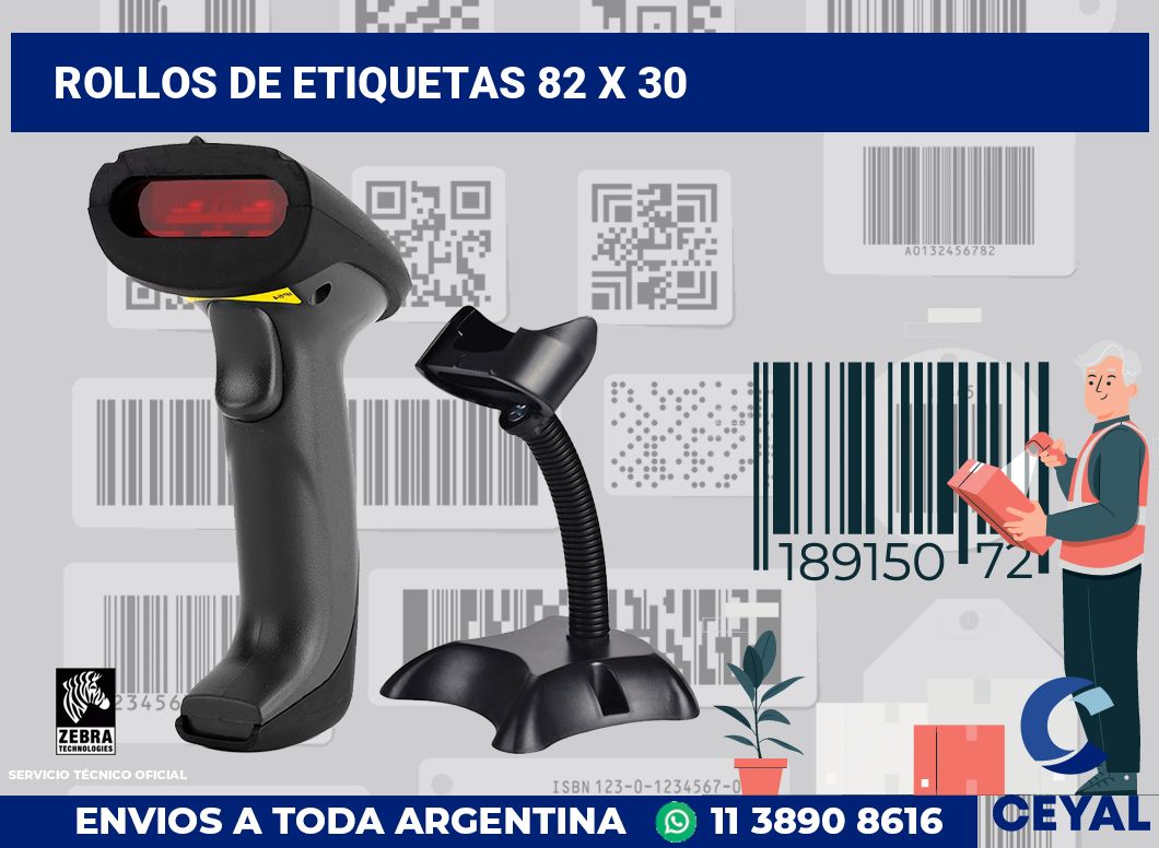 rollos de etiquetas 82 x 30