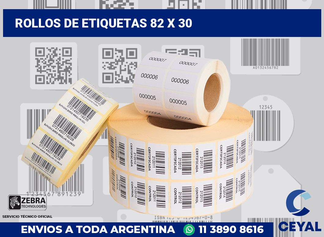 rollos de etiquetas 82 x 30