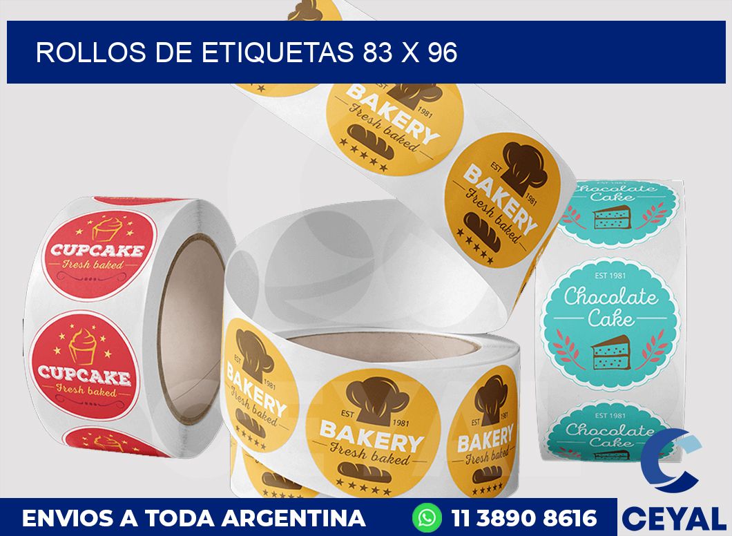 rollos de etiquetas 83 x 96