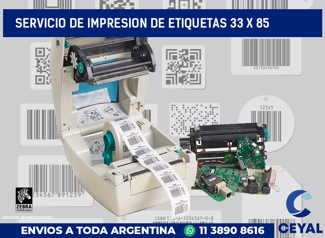 servicio de impresion de etiquetas 33 x 85